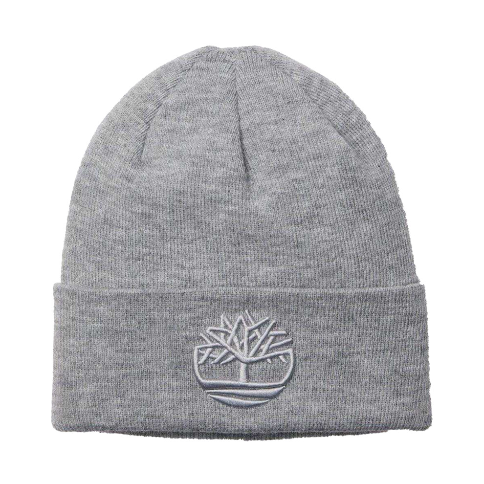 Timberland (One Size, Medium Grey) Unisex Adult Logo Ribbed Beanie