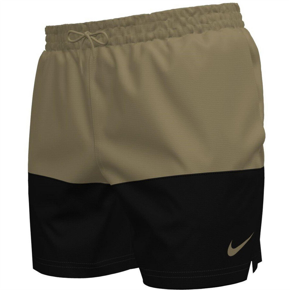 Nike (S, Parachute Beige) Mens Colour Block Swim Shorts Multicoloured