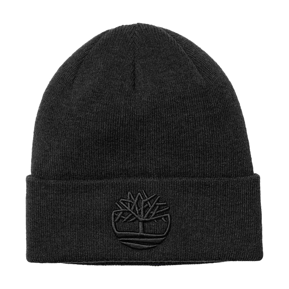 Timberland (One Size, Black) Unisex Adult Logo Ribbed Beanie