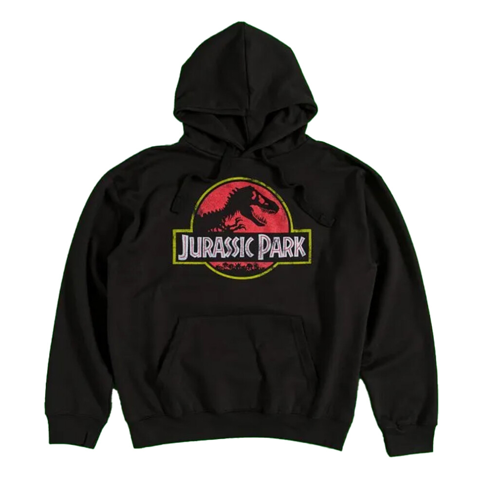 Jurassic Park (M, ) Unisex Adult Classic Logo Hoodie Black