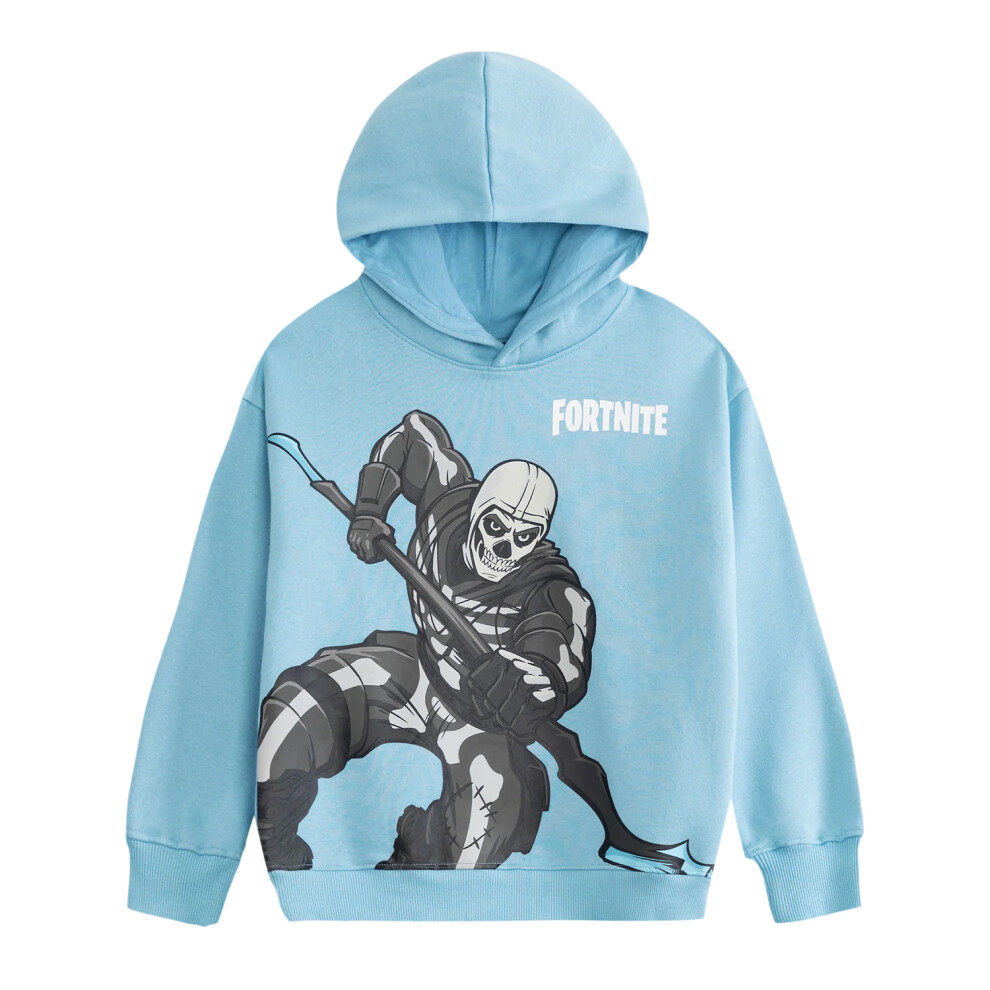 Fortnite (13-14 Years, Blue) Childrens/Kids Skull Trooper Logo Hoodie