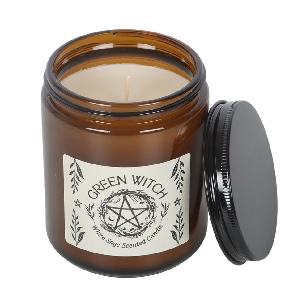 Something Different Green/White Witch Sage Glass Scented Candle
