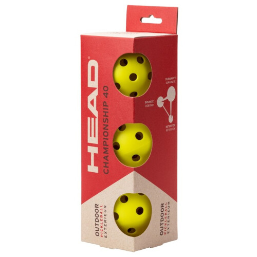 HEAD Head Championship 40 Pickleball Balls (Pack of 3)