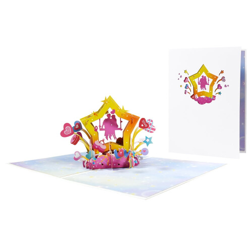 Valentijnsdag 3D pop-up kaart 7,87" x 5,9"