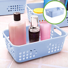Panier de rangement en plastique bleu 21,6 x 13,5 x 7,6 cm (1 pièce)
