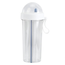 Gobelet Delaman blanc 600 ml, bouteille double usage avec paille