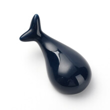 Repose-baguettes dauphin en porcelaine bleu de Prusse 72 x 34 x 21 mm