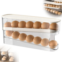Automatic Rolling Egg Holder for Fridge, 4-Tier, 30-Egg