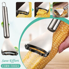 Corn cob stripper peeler tool single piece