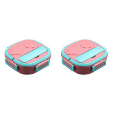 Vierkante bentobox van roestvrij staal (2 stuks)