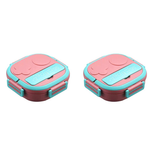 Edelstahl-Bento-Box, quadratisch, 2 Stück