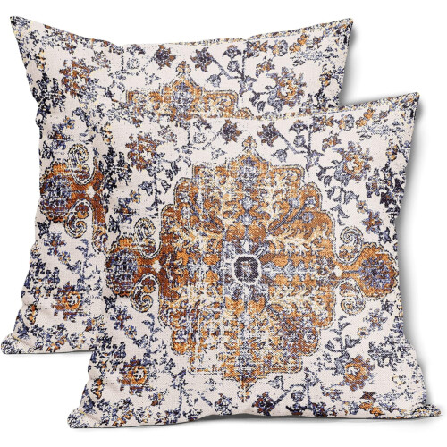 Μαξιλαροθήκες Boho σετ 16x16 ιντσών, καφέ ... 18x18 εκατοστά, 18 εκ.