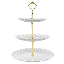 Suporte para cupcakes, torre de exibição de sobremesas de 3 andares