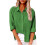 Womens Cotton Linen Button Down Shirt-Green M 1