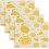 Sets de table en lin à motif citron, lot de 4, 45 x 30 cm 1