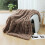 Faux Fur Throw Blanket 60 x 80 in Beige 1