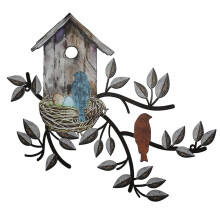 Metal Tree Wall Art with Birds, 30 x 27 cm