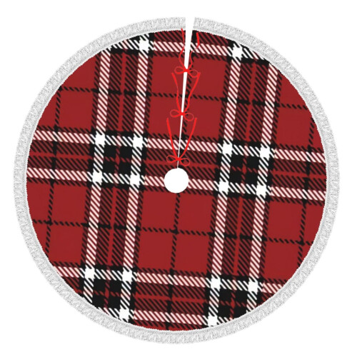 Christmas tree skirt plaid 48 inch