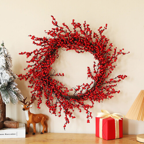 Christmas Wreath with Red Berries, Door and Window Hanging