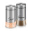 Salt and Pepper Shaker Set with Glass Base and Stainless 1