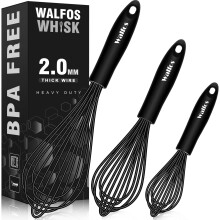 Conjunto de batedores de silicone em aço inoxidável, 3 peças