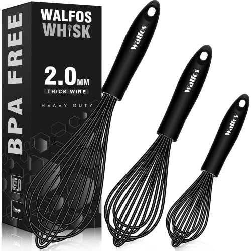 Silikon-Schneebesen-Set, Edelstahl, 3-teilig
