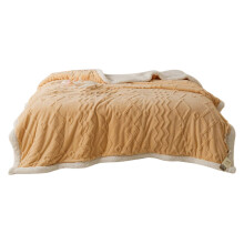 Yellow Taffeta Lambskin Throw Blanket 150 x 200 cm