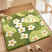 Vierkant badkamerkleed van microvezelvlies, lichtgroen, 20x20 inch.