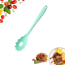 Tenedor de silicona para pasta, color verde claro, portátil, 1 pieza