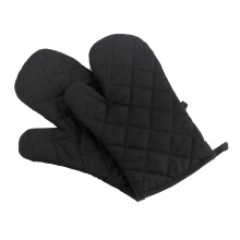 Hilingoto Oven Mitts – Thickened Cotton-Polyester, Black,