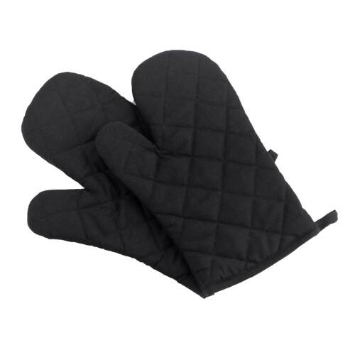 Hilingoto Oven Mitts – Thickened Cotton-Polyester, Black,