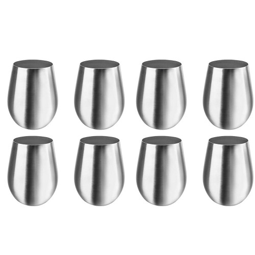 Ensemble de 8 verres à vin portables en acier inoxydable