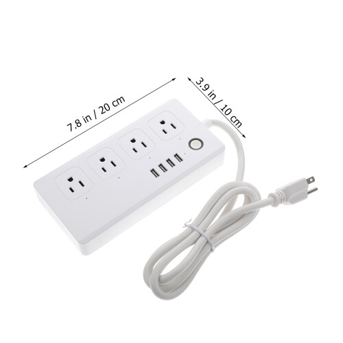Strip USB Charger 4 Sockets White Copper Rubber 1