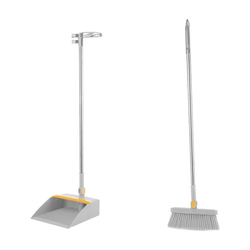 Set scopa e paletta con paletta pieghevole antiaderente 1