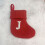 Enfeite de meia de Natal em lã com letras 1