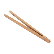 Pinzas de bambú para tostar pan, té y ensalada.
