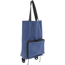 Sac à provisions pliable à roulettes, bleu foncé