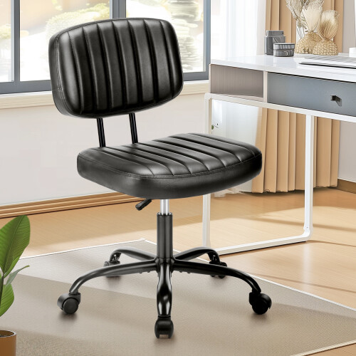 Low Back Height-Adjustable Office Chair, Black