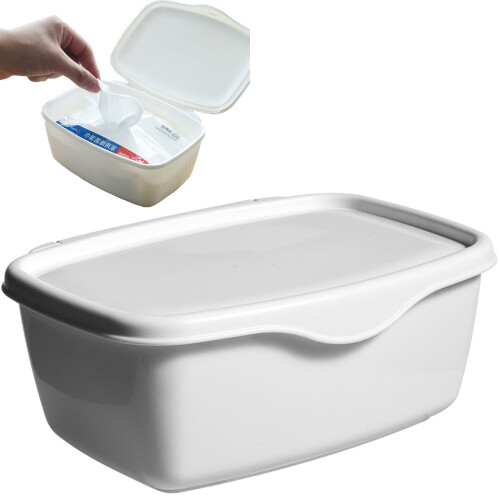 Feuchttuchspender mit Deckel – Aufbewahrungsbox aus Kunststoff, 7,07