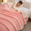 Flanell-Fleecedecke, rosa, doppellagig, warm. 1