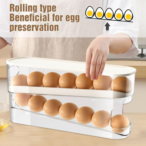 Automatic Rolling Egg Holder for Fridge, 4-Tier, 30-Egg 1