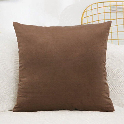 Housse de coussin carrée en velours avec fermeture éclair, 40 x 40 cm