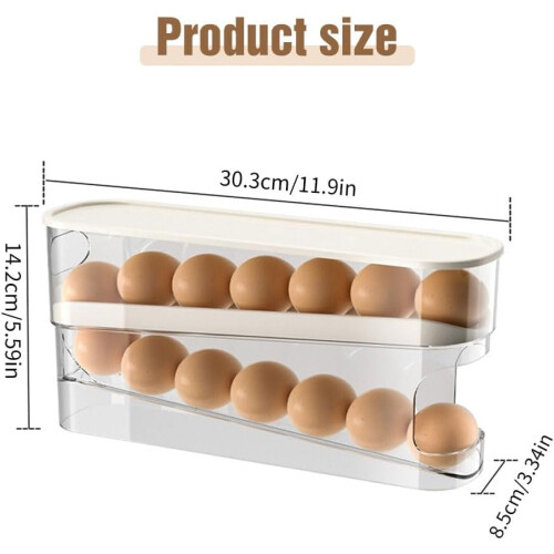 Automatic Rolling Egg Holder for Fridge, 4-Tier, 30-Egg 2