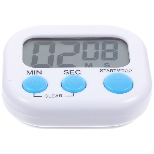 Relógio de parede digital magnético para cozinha, 30 cm (12 polegadas), ABS branco.
