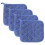Maniques de four bleues 18 x 18 cm, lot de 4 1