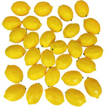 30 Pack Artificial Yellow Lemons, 3.1" Realistic Foam Fruit