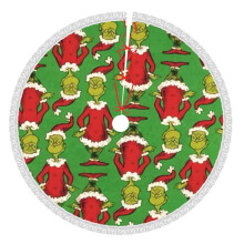 Grin-Ch Christmas Tree Skirt 48 Inch Rustic Holiday Decor