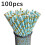 Gold-Printed Disposable Paper Straws – 100 Pack 1