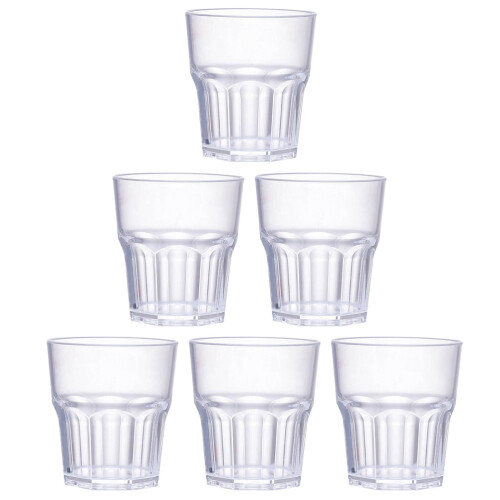 6-Pack Unbreakable Plastic Whiskey Glasses