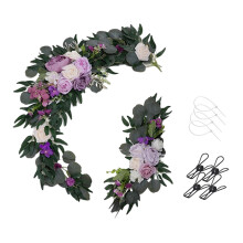 Wedding Arch Flower Wreath Garland Violet 2 Pieces